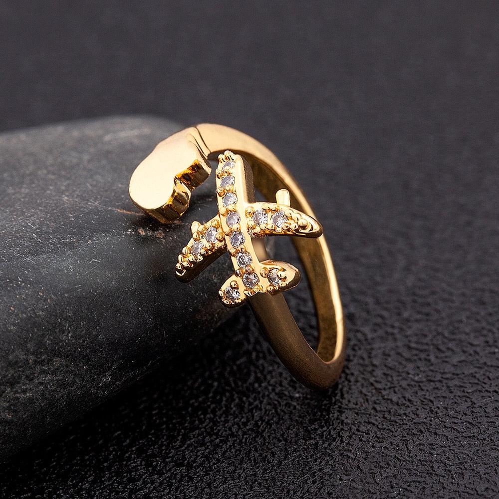 Amelia Adjustable Airplane Ring - Rosetose