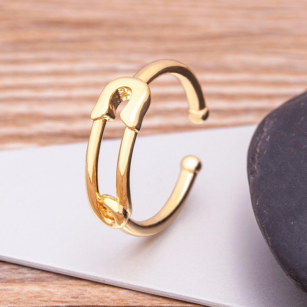 Lizzy Adjustable Paperclip Ring - Rosetose
